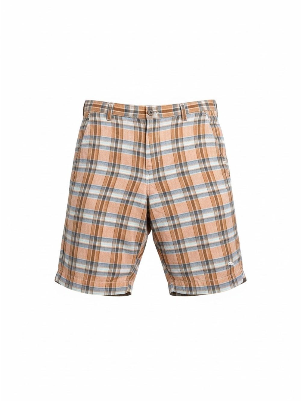 Tommy Bahama Plaid Flat-Front Shorts in Tan & Light Blue